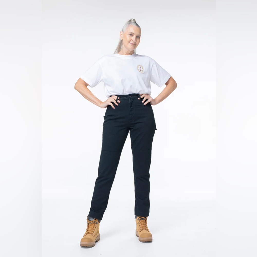 High-Rise Straight Leg Trousers in Black